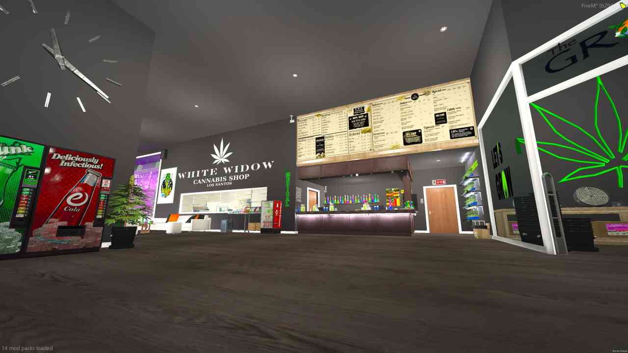 Explore unique Fivem experiences: cannabis shop fivem Cookies MLO, Int_weed, Coffee shop, Chalet, Liberty, LD organics, Fun MLO, and more!