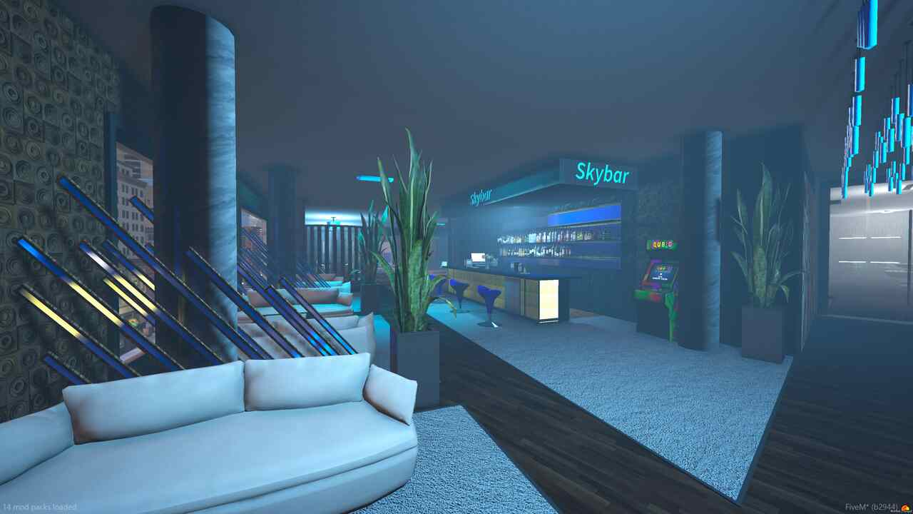 Explore exclusive fivem sky bar like sky bars, Wiwang Tower, fun MLOs, nightclubs, showrooms, and restaurants for immersive roleplaying.